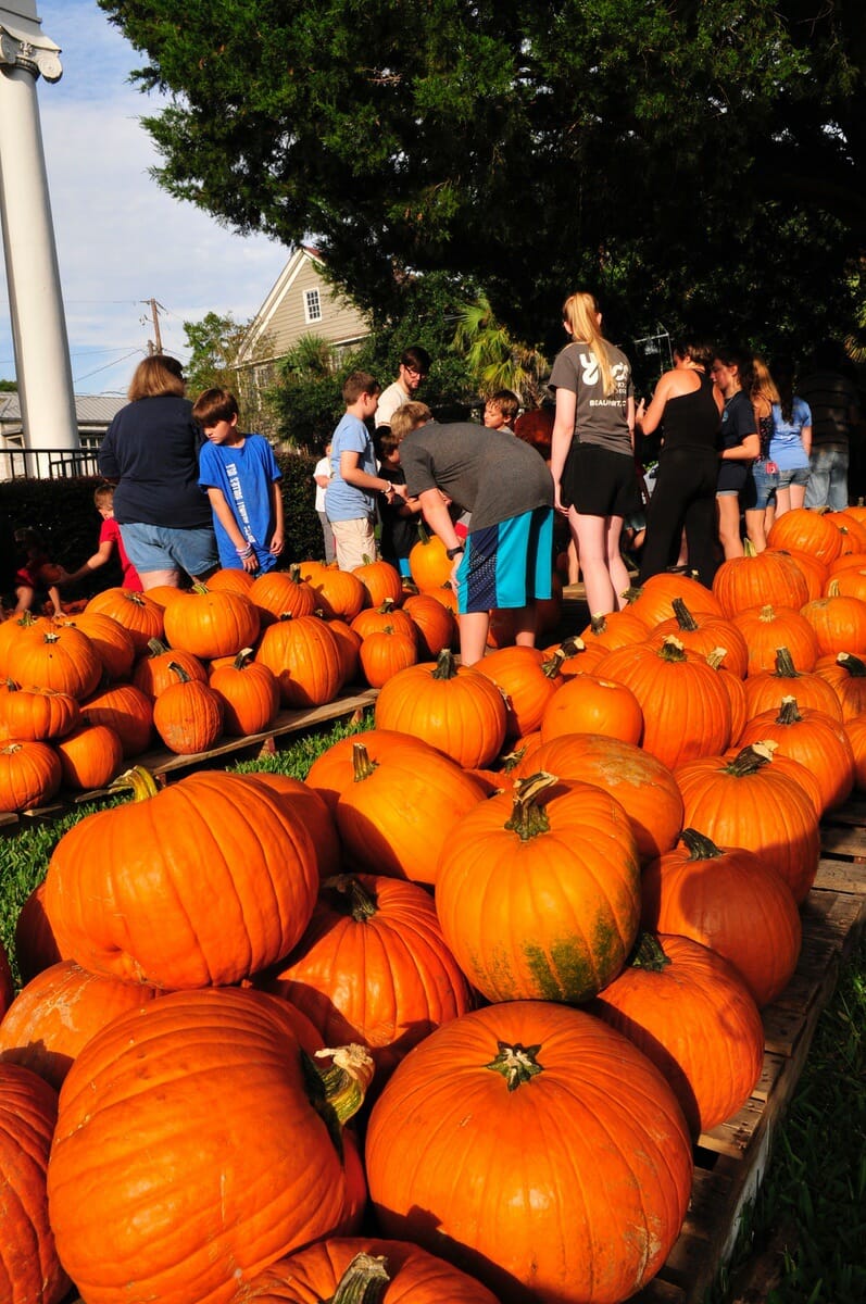 More than 2,250 pumpkins were unloaded at Carteret Street Methodist Church in Beaufort on Sept. 25.
