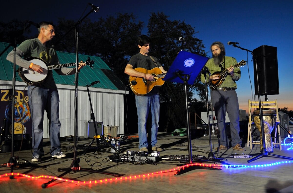 Eric Daubert & Friends was the first band to perform during Bands, Brews & BBQ. From left are Worth Liipfert, Eric Daubert and Jason Ward.