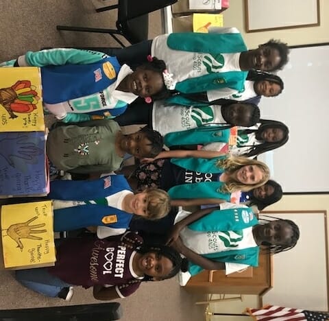 Girl Scout Rainbow Troop 4105 put together Thanksgiving dinners for those in need. Photo provided.