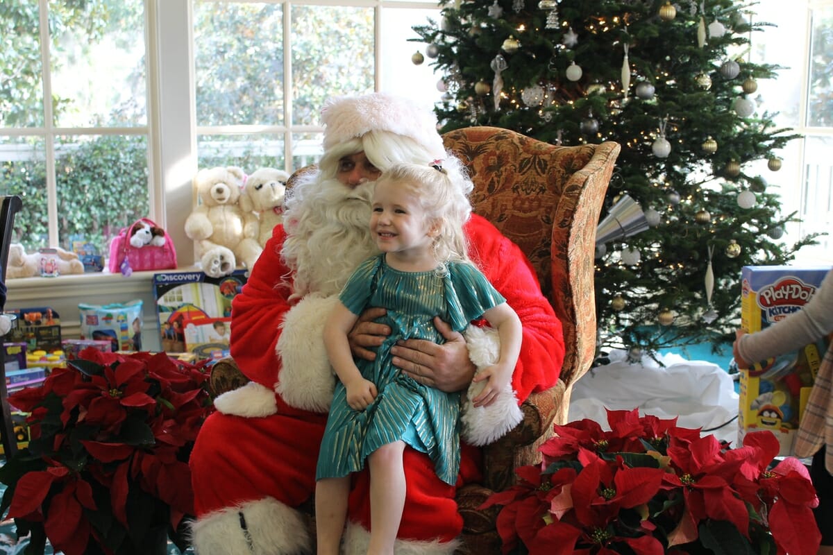 Santa Claus made an early visit to Dataw Island to visit with children of deployed military personnel from the VMFA-312 & VMFA-251 squadrons from the Marine Corps Air Station. Photo provided.